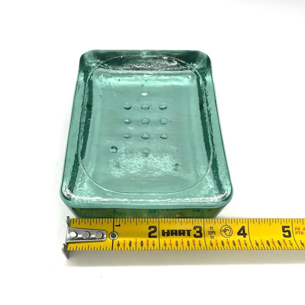 Threshold Recycled Glass Soap Dish Thick Heavy Green Glass